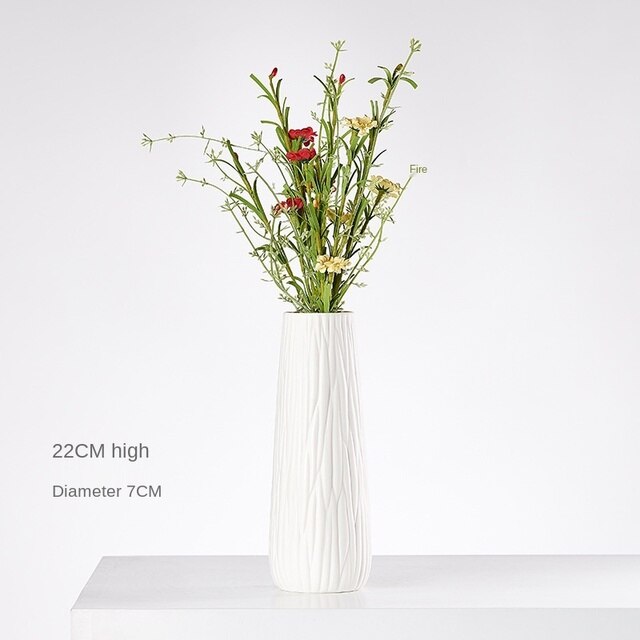 Modern Minimalist White Hemp Rope Ceramic Vase