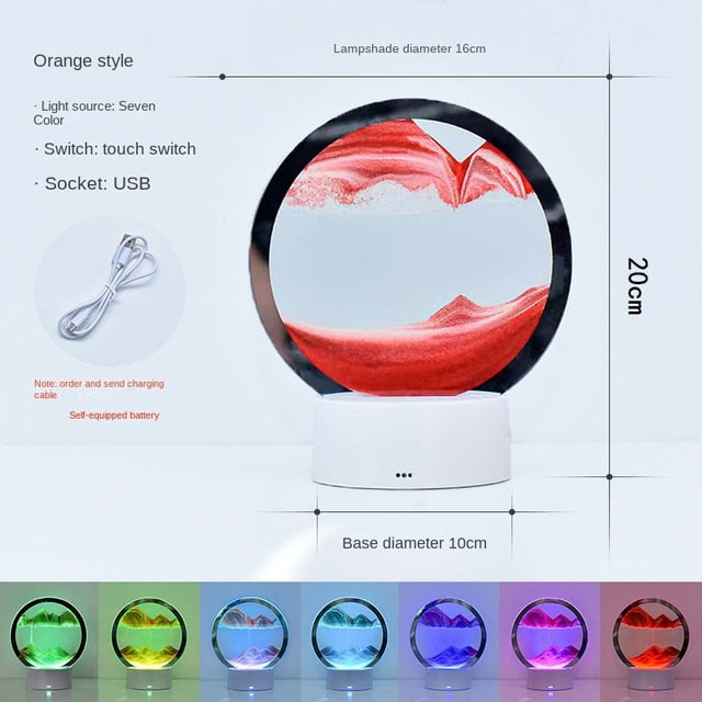 7 Colors USB Sandscape Table Lamp