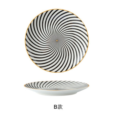 Geometric Pattern Ceramic Plate