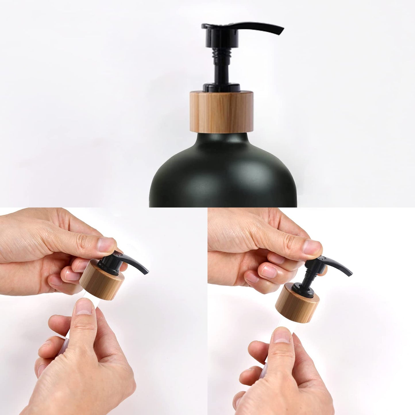 Dish Soap Bottle with Bamboo Pump