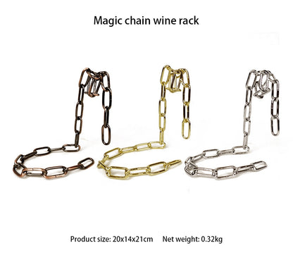 Metal Chain Hanging Wine Rack