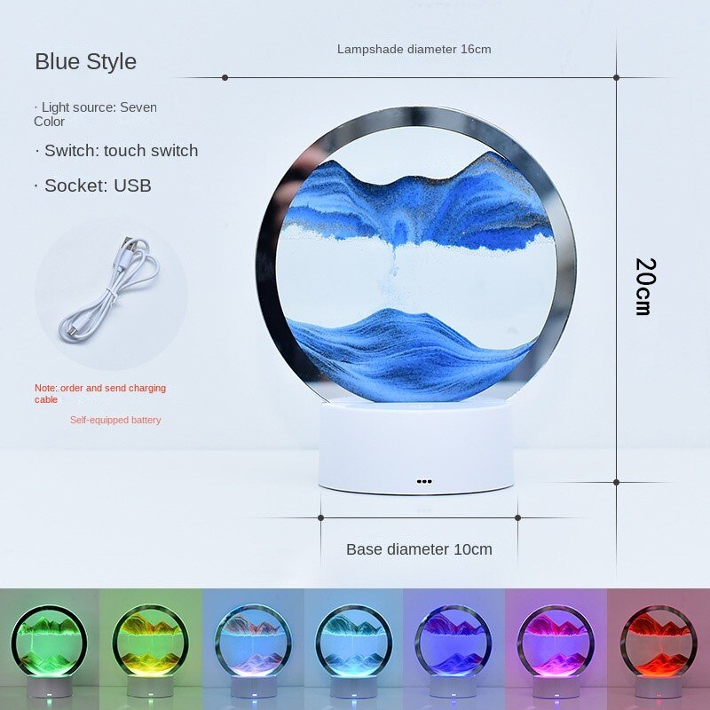 7 Colors USB Sandscape Table Lamp